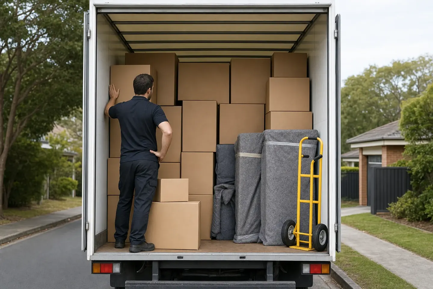 Perth removals truck loaded ready to move a heavy slate pool table