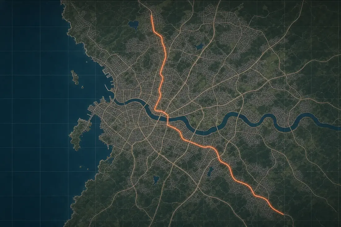 GPS-style map of the Perth metro with Kwinana marked, the area Furniture Removalists Perth cover